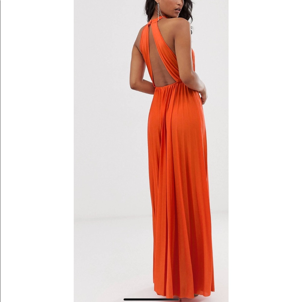 Halter Pleated Waisted Dress🍊🍑